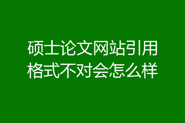 硕士论文网站引用格式不对会怎么样
