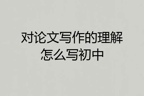 对论文写作的理解怎么写初中