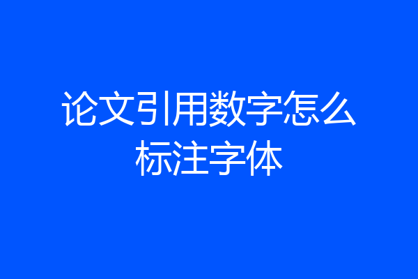 论文引用数字怎么标注字体