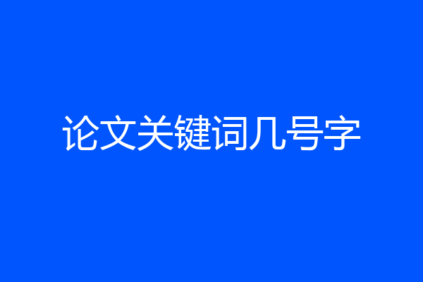 论文关键词几号字