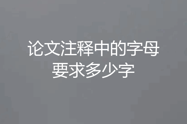 论文注释中的字母要求多少字