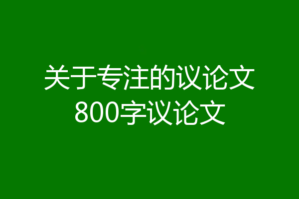 关于专注的议论文800字议论文