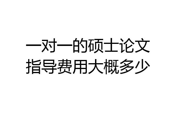 一对一的硕士论文指导费用大概多少