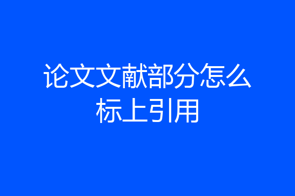 论文文献部分怎么标上引用