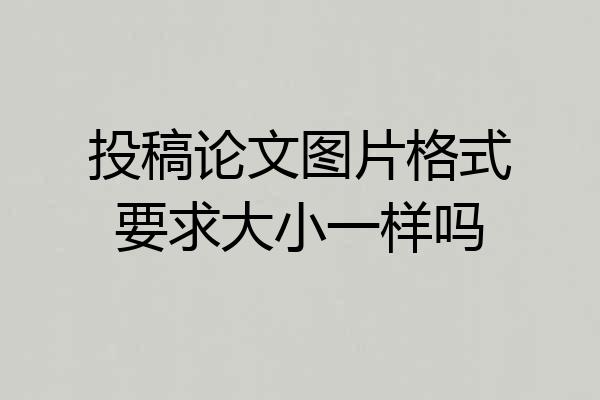 投稿论文图片格式要求大小一样吗
