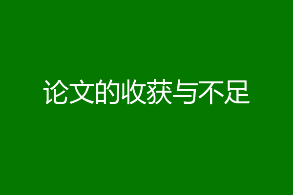 论文的收获与不足