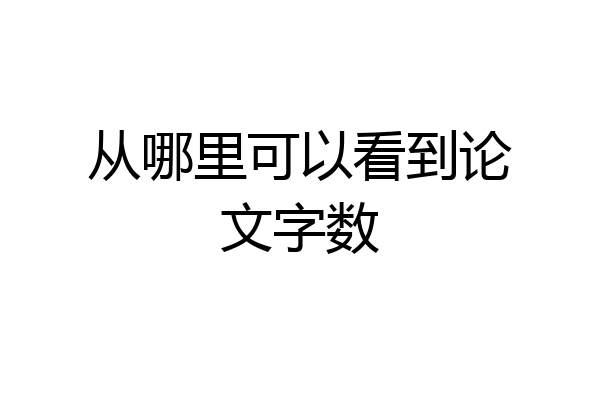 从哪里可以看到论文字数