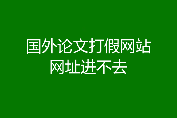 国外论文打假网站网址进不去