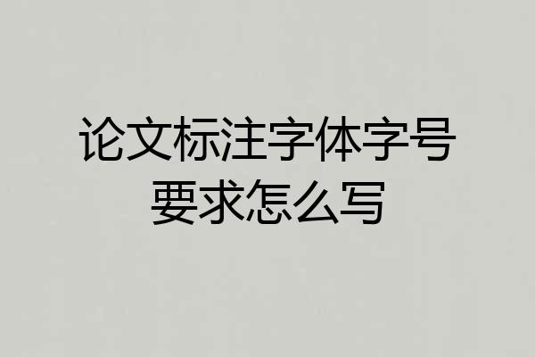 论文标注字体字号要求怎么写