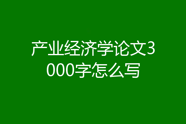 产业经济学论文3000字怎么写