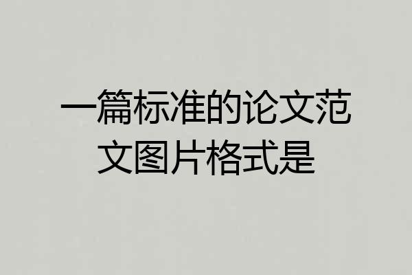 一篇标准的论文范文图片格式是