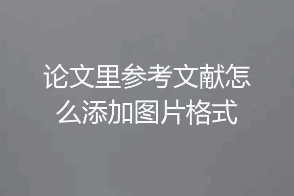 论文里参考文献怎么添加图片格式