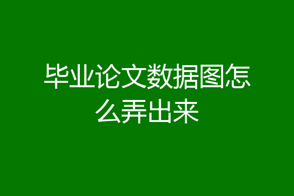 毕业论文数据图怎么弄出来