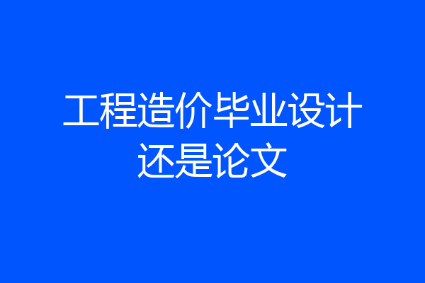 工程造价毕业设计还是论文