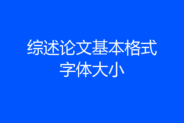 综述论文基本格式字体大小