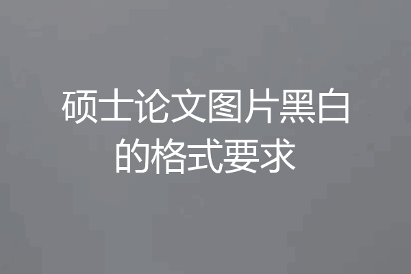 硕士论文图片黑白的格式要求
