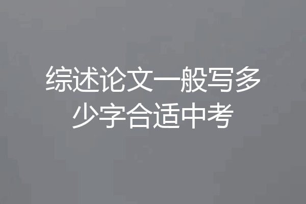 综述论文一般写多少字合适中考