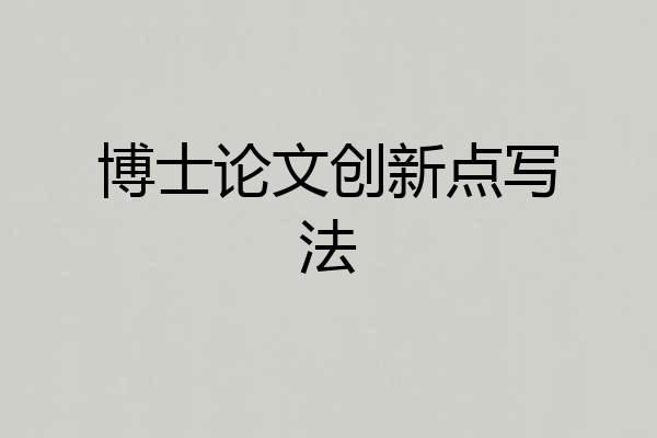 博士论文创新点写法