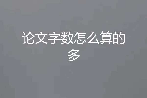 论文字数怎么算的多