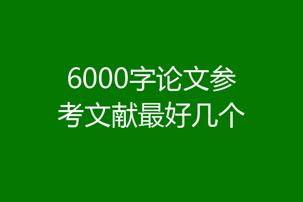 6000字论文参考文献最好几个