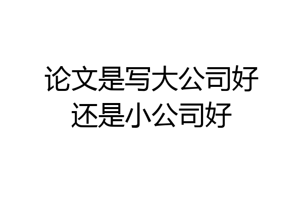 论文是写大公司好还是小公司好