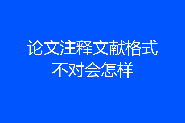 论文注释文献格式不对会怎样