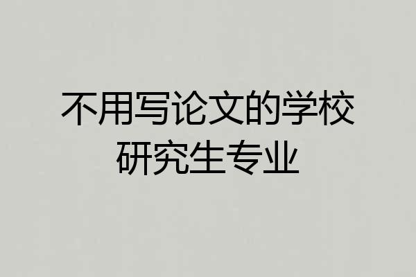 不用写论文的学校研究生专业