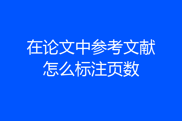 在论文中参考文献怎么标注页数