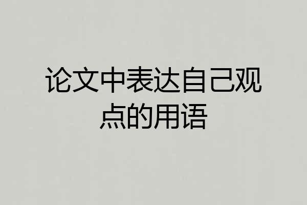 论文中表达自己观点的用语