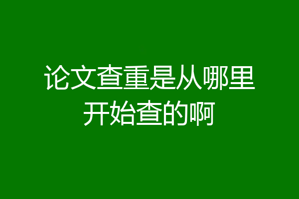 论文查重是从哪里开始查的啊