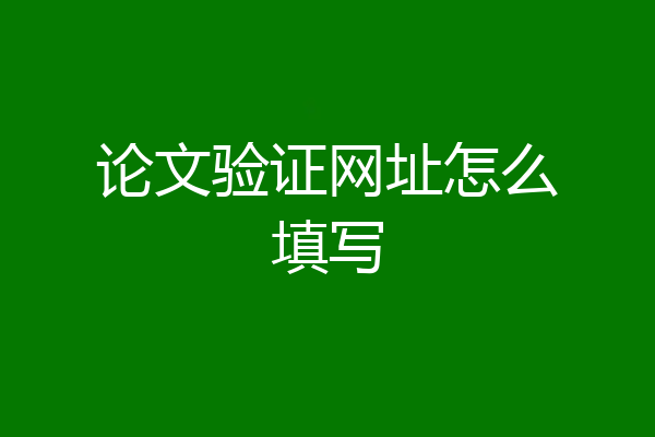 论文验证网址怎么填写