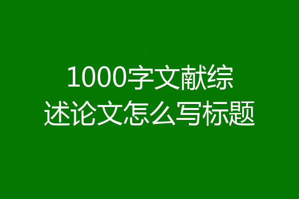 1000字文献综述论文怎么写标题