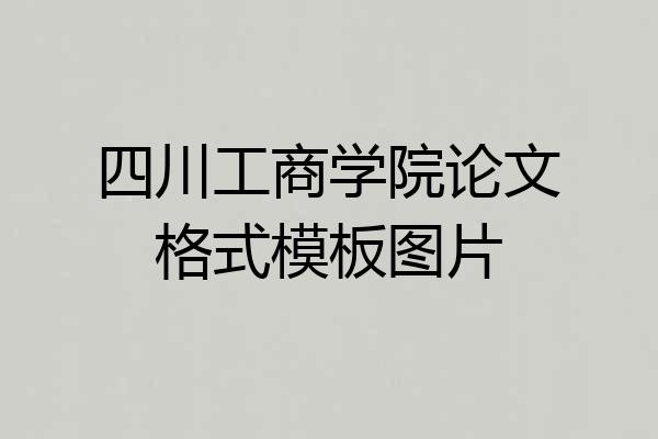 四川工商学院论文格式模板图片