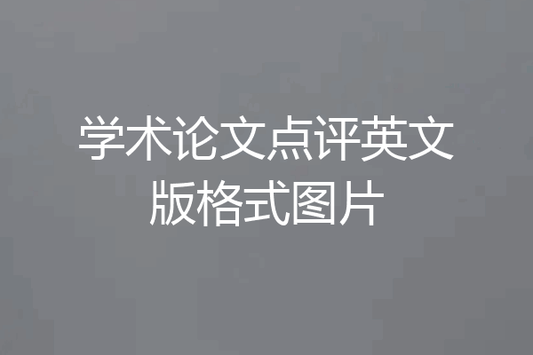 学术论文点评英文版格式图片