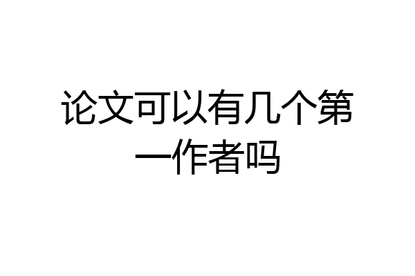 论文可以有几个第一作者吗