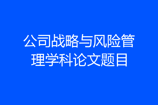 公司战略与风险管理学科论文题目
