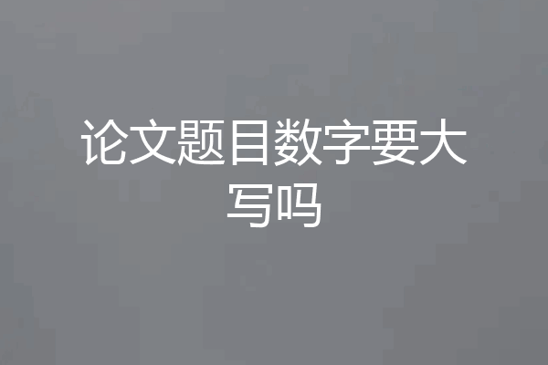 论文题目数字要大写吗