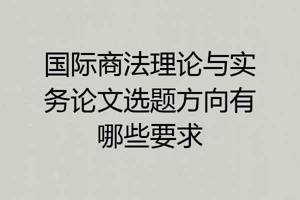 国际商法理论与实务论文选题方向有哪些要求
