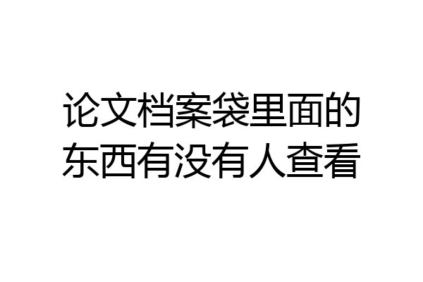 论文档案袋里面的东西有没有人查看