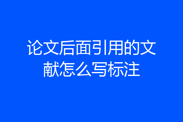 论文后面引用的文献怎么写标注
