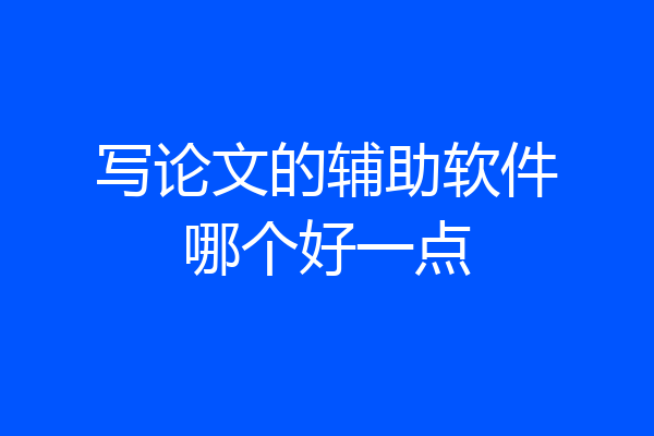 写论文的辅助软件哪个好一点