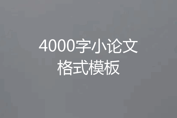 4000字小论文格式模板