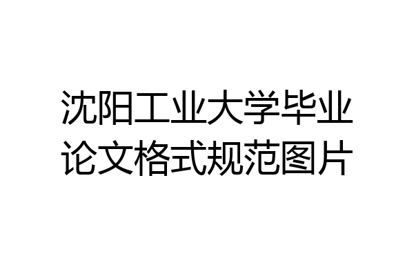 沈阳工业大学毕业论文格式规范图片