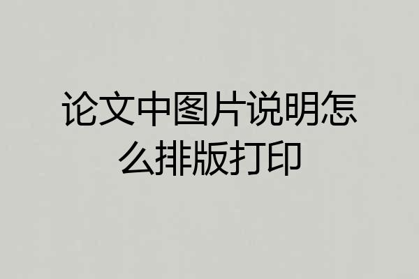 论文中图片说明怎么排版打印