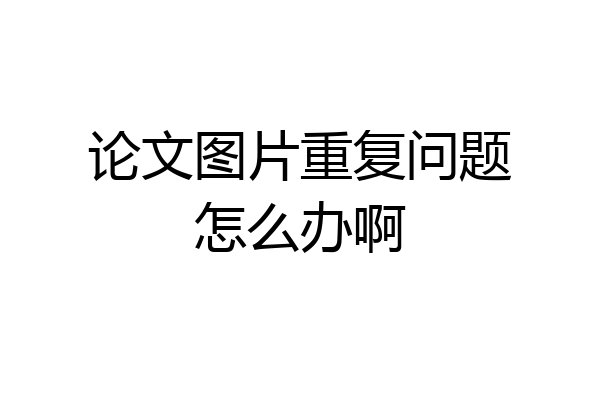论文图片重复问题怎么办啊