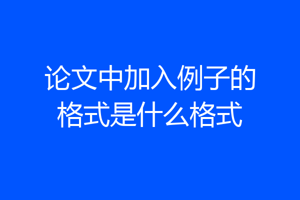 论文中加入例子的格式是什么格式