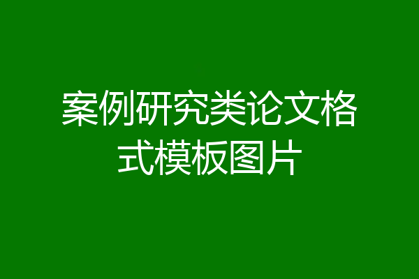 案例研究类论文格式模板图片