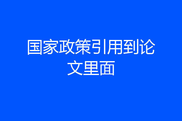 国家政策引用到论文里面
