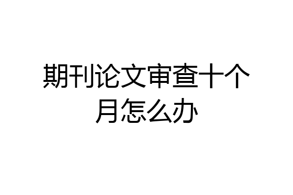 期刊论文审查十个月怎么办