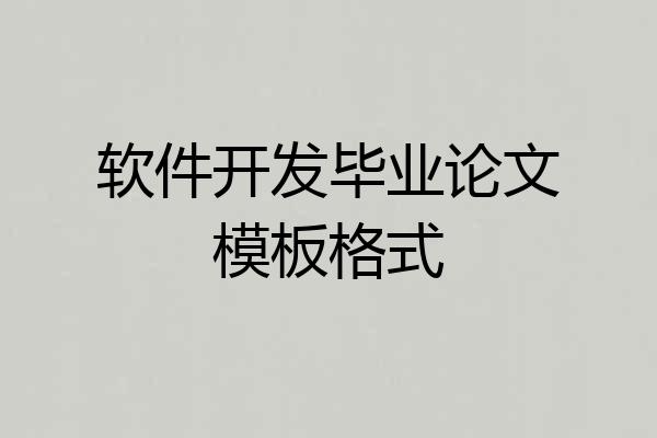 软件开发毕业论文模板格式